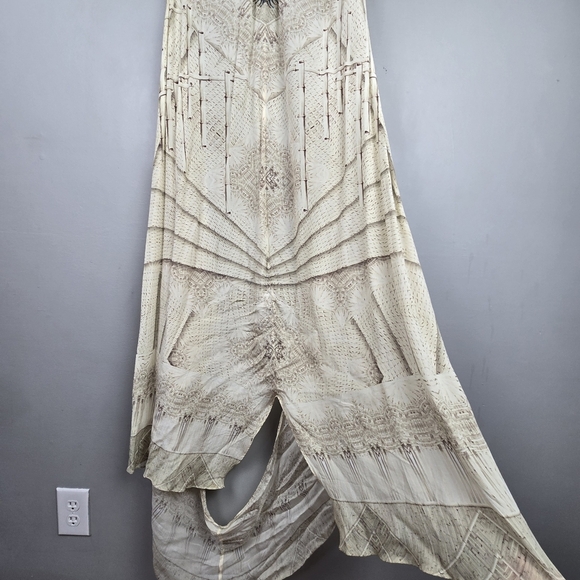 CAMILLA FRANKS Designer Multiwear‎ Long Vest Embellished Silk Cream Women One Sz - Picture 9 of 16